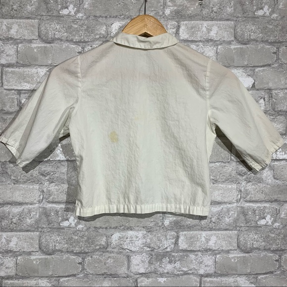 Vintage Girls Size 12 Button Up Shirt. Mushroom Embroidery. Made in USA *flawed* - Picture 2 of 7